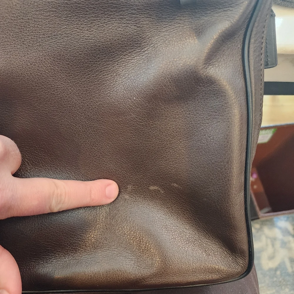 TUMI Brown Leather Laptop Briefcase Men's Bag